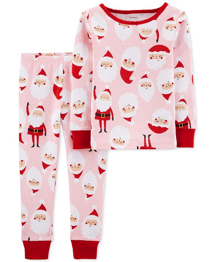 Carter's Girl's Sleep Bottoms Print Santa Pajama Pink Size 5T