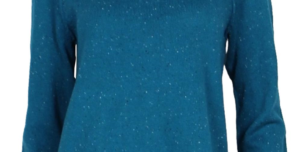 Karen Scott Women's Curved Hem Sweater Teal Size Small