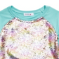 Beautees Big Girl's Flip Rainbow Sequin Top Blue Size X-Large