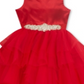 Rare Editions Big Girl's Embellished Tiered Gown Red Size 10