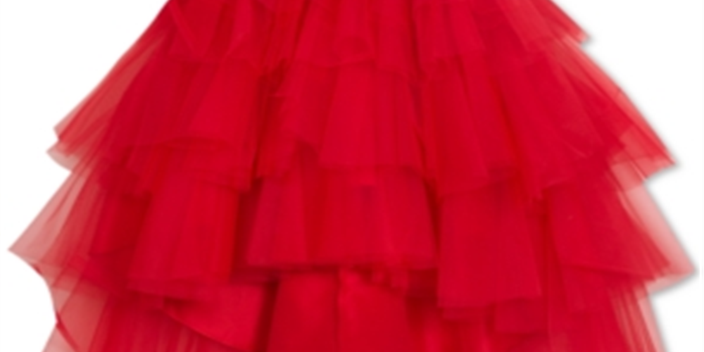 Rare Editions Big Girl's Embellished Tiered Gown Red Size 10