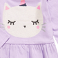 First Impressions Kid's Baby Girls Cotton Caticorn Peplum Hem T-Shirt Purple Size 6-9