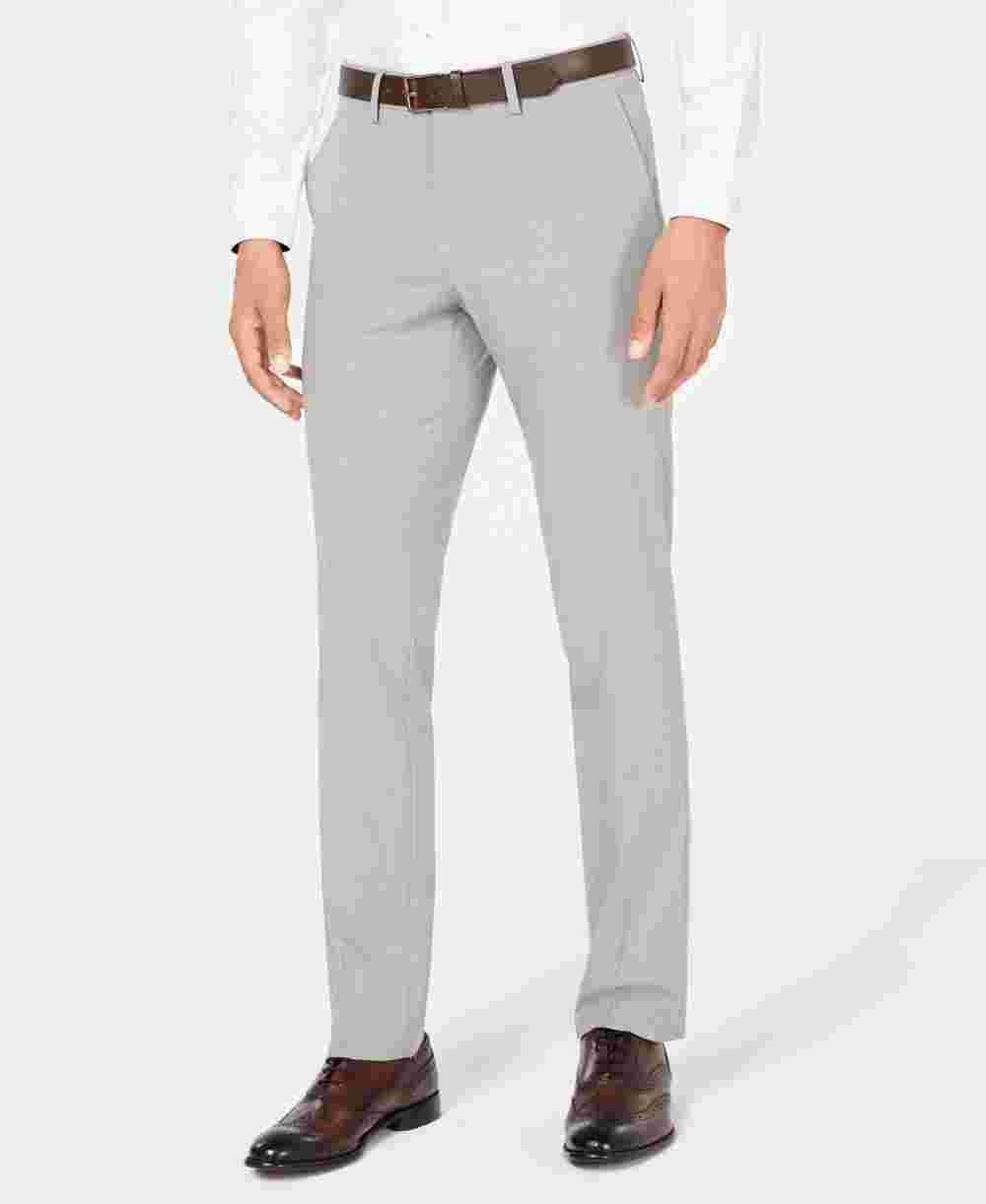 Kenneth Cole Men's Slim Fit Stretch Dress Pants Silver Size 34X34