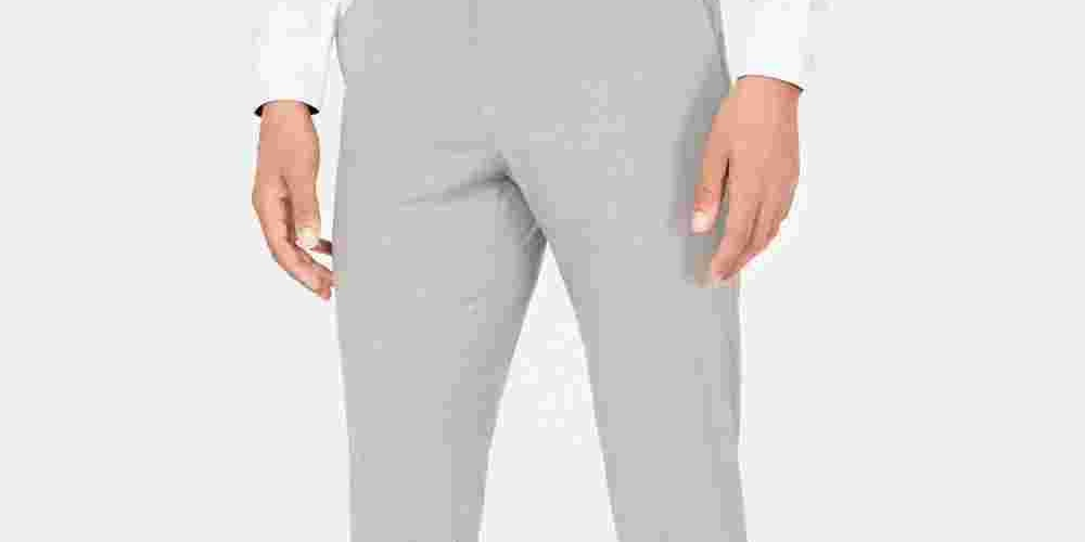 Kenneth Cole Men's Slim Fit Stretch Dress Pants Silver Size 34X34