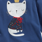 First Impressions Kid's Baby Girls Cotton Cozy Cat T-Shirt Blue Size 24