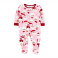 Carter's Girl's Print Santa Fleece Footie Pink Size 5T