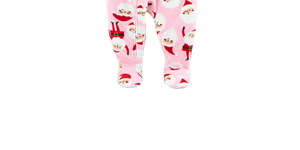 Carter's Girl's Print Santa Fleece Footie Pink Size 5T