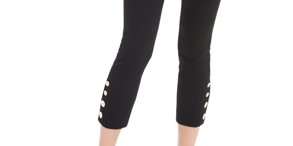 Alfani Women's Button Trim Pants Black Size 6 Petite
