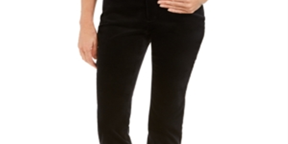 Charter Club Women's Lexington Velveteen Straight Leg Jeans Black Size 4 Petite