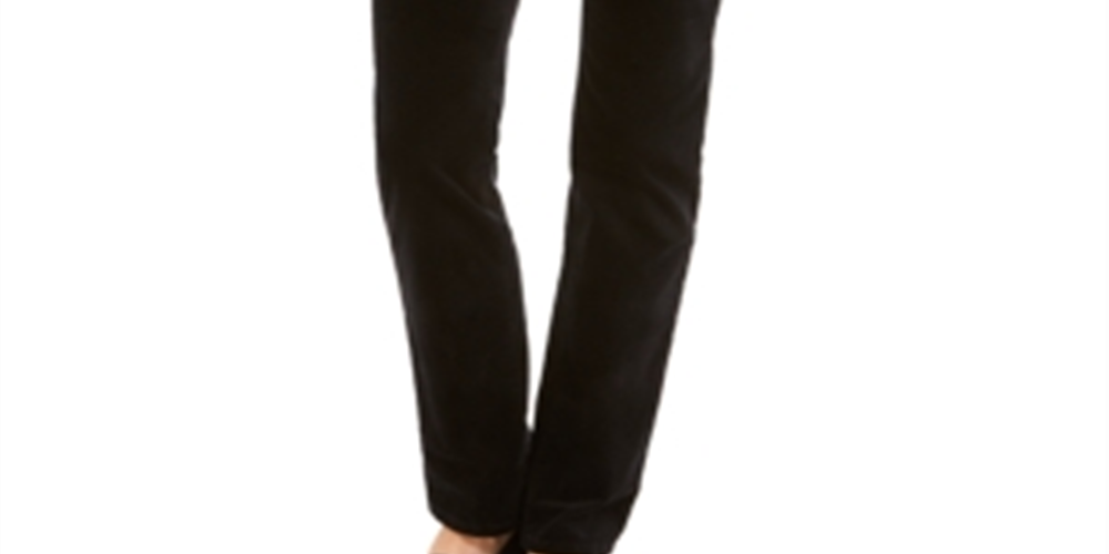 Charter Club Women's Lexington Velveteen Straight Leg Jeans Black Size 4 Petite
