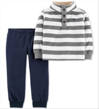 Carter's Boy's 2 pc Striped Pant Set Baby Gray Size 6MOS