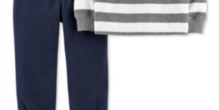 Carter's Boy's 2 pc Striped Pant Set Baby Gray Size 6MOS