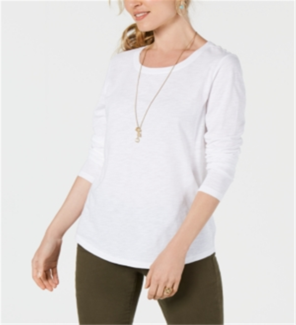 Style & CoWomen's Scoop Neck Top White Size Petite M