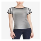 Ralph Lauren Women's Button Shoulder Strip White Size S