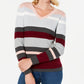 Karen Scott Women's Ribbed V Neck Cotton Sweater  Red Size Large