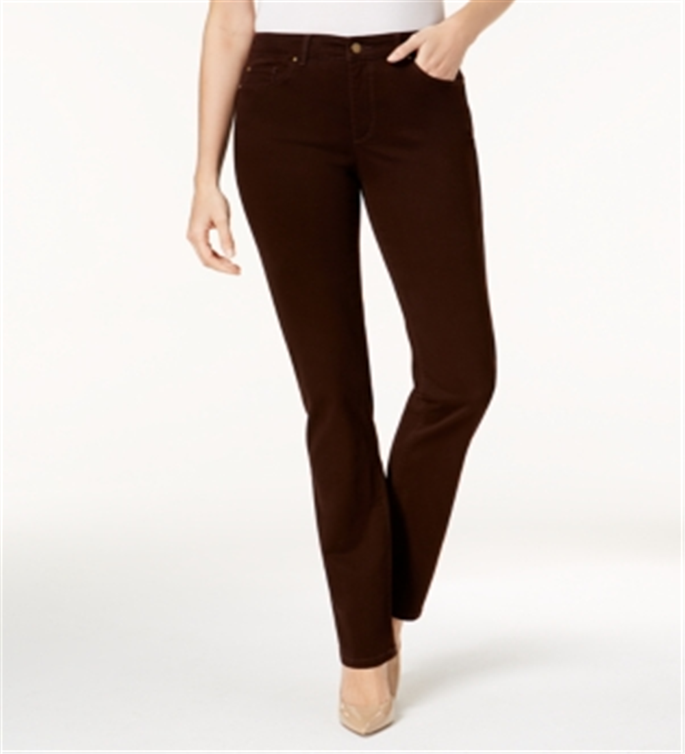 Charter Club Women's Short Lexington Straight Pants Brown Size 12X28