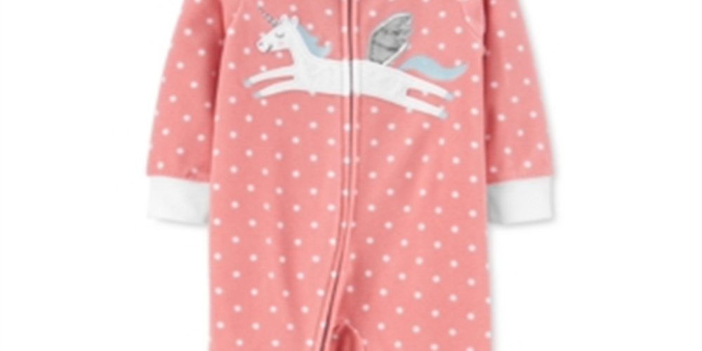 Carter's Baby Girl's Unicorn Fleece Pajamas Pink Size 24MOS