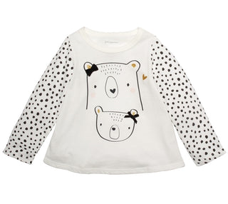 First Impressions Girls Cotton Bears T Shirt White Size 6