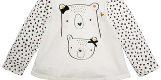 First Impressions Girls Cotton Bears T Shirt White Size 6
