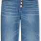INC International Concepts Women's Ripped Straight Leg Jeans Blue Size 8