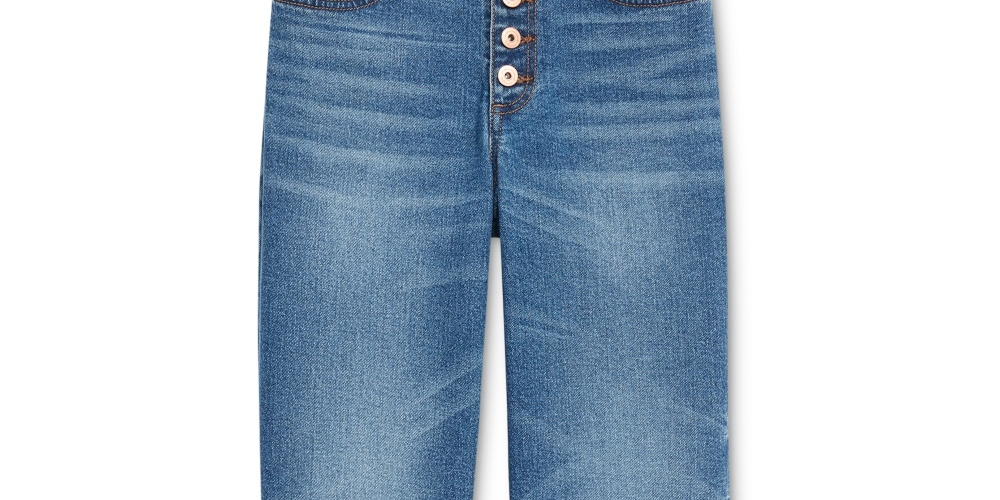 INC International Concepts Women's Ripped Straight Leg Jeans Blue Size 8