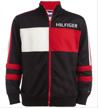 Tommy Hilfiger Toddler Boy's Manuel Pieced Colorblocked Logo Track Jacket Black Size 2T