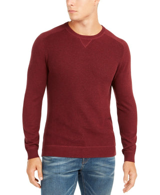 Club Room Men's Pima Cotton Crew Neck Sweater  Red Size Small