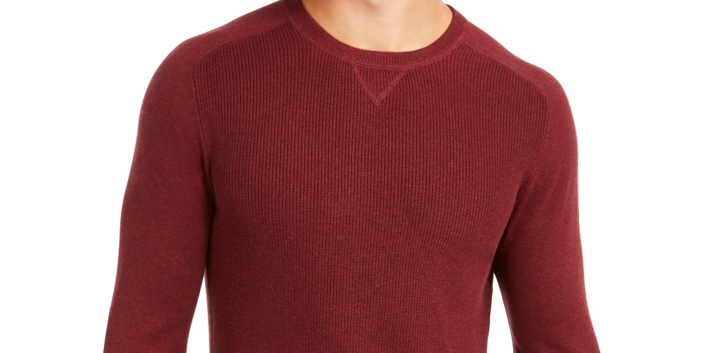 Club Room Men's Pima Cotton Crew Neck Sweater  Red Size Small