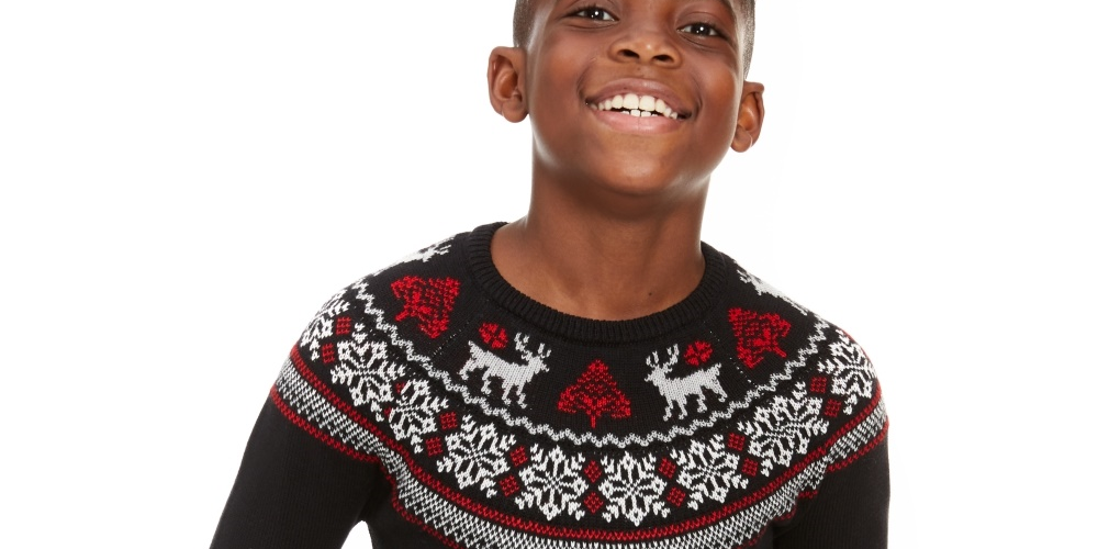 Charter Club Boy's Fair Isle Family Sweater Black Size Small