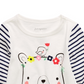 First Impressions Girl's Cotton Striped Bear T Shirt  White Size 3