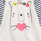 First Impressions Girl's Cotton Striped Bear T Shirt  White Size 3