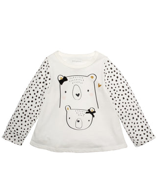 First Impressions Girl's Cotton Bears T-Shirt White Size 12