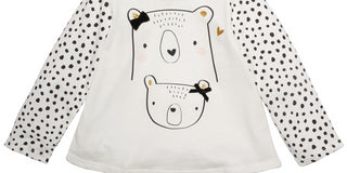 First Impressions Girl's Cotton Bears T-Shirt White Size 12