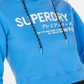 Superdry Women's Cotton Cropped Logo Hoodie Blue Size 4