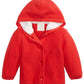First Impressions Boy's Hooded Sweater With Faux Sherpa Lining Red Size 6