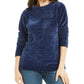 Karen Scott Women's Envelope Neck Chenille Sweater Navy Size Petite S/M
