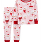 Carter's Baby Girl's 2 Pc Cotton Santa Pajamas Set Pink Size 18MOS