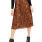 Charter Club Women's Animal Print Pleated Skirt Beige Size Medium