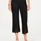 Charter Club Women's Crochet Hem Wide Leg Pants  Black Size 10