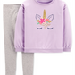 Carter's Little & Big Girl's 2 Pc Glitter Unicorn Top & Leggings Set Purple Size 6X