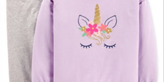 Carter's Little & Big Girl's 2 Pc Glitter Unicorn Top & Leggings Set Purple Size 6X