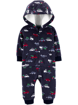 Carter's Baby Boy's Holiday Print Fleece Cover Navy Size 18 M