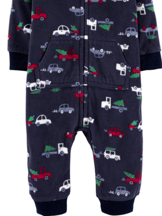 Carter's Baby Boy's Holiday Print Fleece Cover Navy Size 18 M