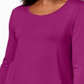 JM Collection Women's Three Quarter-Sleeve Top Fancy Pink Size Petite L