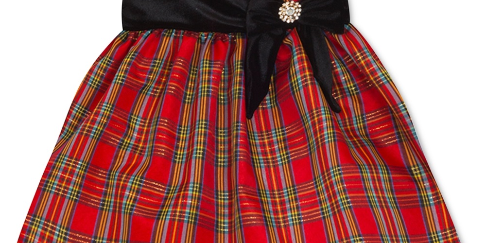 Rare Editions Baby Girl's  Taffeta Collar Plaid Dress Red Size 18MOS