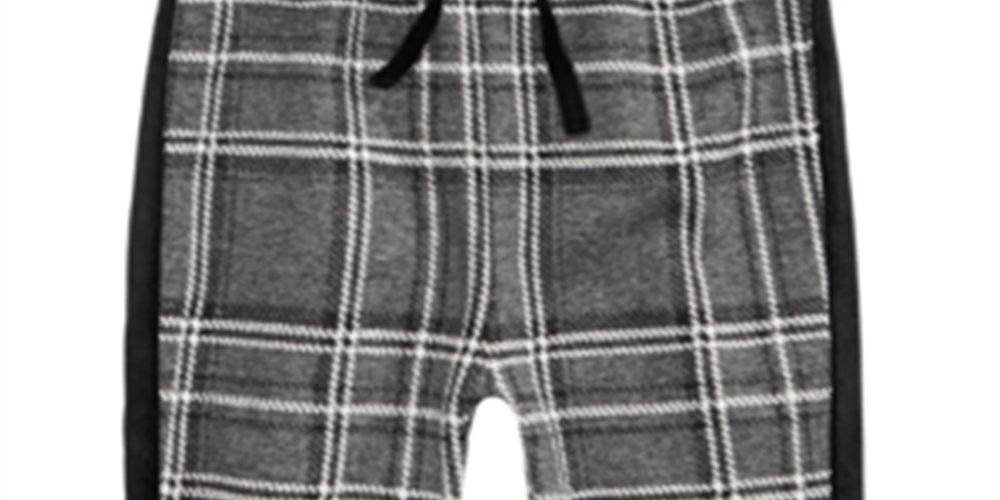 First Impressions Baby Boy's Velvet Stripe Plaid Pants Gray Size 0-3 M