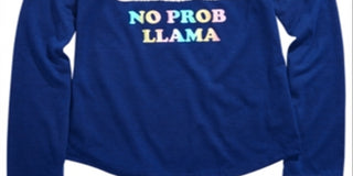 Max & Olivia Little & Big Girl's Llama Print Pajama Top Blue Size L 10/12