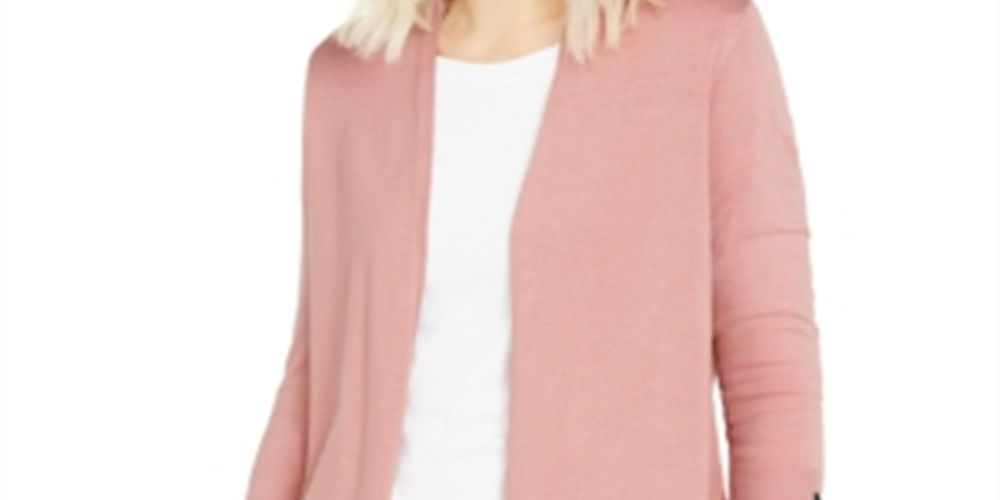 Alfani Women's Snap Sleeve Cardigan Pink Size Petite L