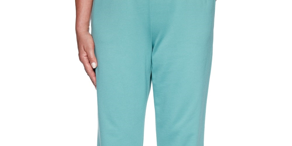 Alfred Dunner Women's All About Ease Knit Pull On Pants Green Petite Small