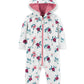 Carter's Girls' Jumpsuits Print Floral Fleece Hooded Playsuit White Size 24 Months